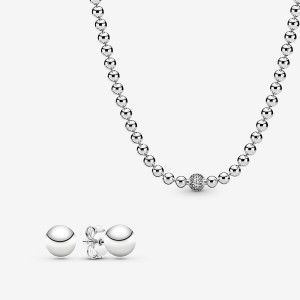 Pandora Beaded Necklace and Earring Set | 23615-DEOX