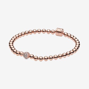 Pandora Beads & Pavé Bracelet Rose Gold Plated | 39274-VRTY