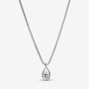 Pandora Brilliance Lab-created 0.25 ct tw Diamond Pendant & Necklace White Gold | 49753-IMET