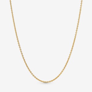 Pandora Classic Cable Chain Necklace Gold Plated | 35047-WQTX