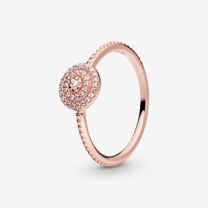 Pandora Elegant Sparkle Ring Rose Gold Plated | 18367-ZLJW