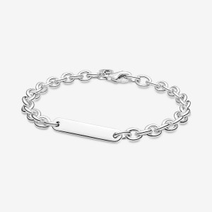 Pandora Engravable Bar Link Bracelet Sterling Silver | 31098-UKWR