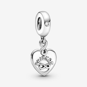 Pandora Friends Forever Heart Dangle Charm Sterling Silver | 28307-MCGH