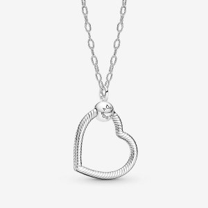 Pandora Heart O Pendant & Link Chain Necklace Set Sterling Silver | 62907-BKSC