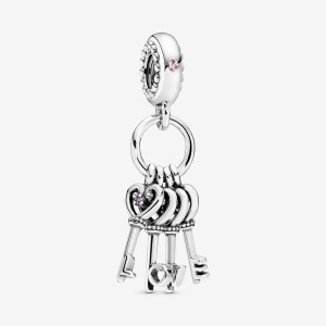 Pandora Keys of Love Dangle Charm Sterling Silver | 08293-NERT