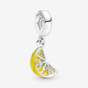 Pandora Lemon Slice Sparkling Fruit Dangle Charm Sterling Silver | 68790-ACTN