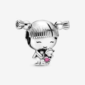 Pandora Little Girl Charm Silver Charms | 50689-WLZN