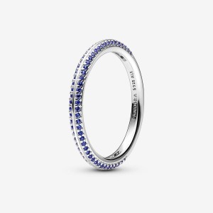 Pandora ME Blue Pavé Ring Sterling Silver | 35182-IFTA