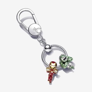 Pandora Marvel Hulk and Iron Man Bag Holder Key Chain Set | 98065-DCNW