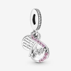 Pandora Mom Infinity Pavé Double Dangle Charm Sterling Silver | 41063-ULVI