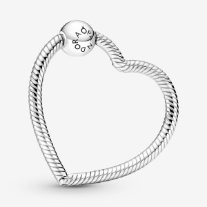 Pandora Moments Heart Charm Holder Sterling Silver | 82769-FPQD