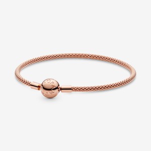 Pandora Moments Mesh Bracelet Rose Gold Plated | 15462-MKHV