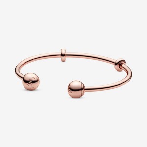 Pandora Moments Open Bangle Rose Gold Plated | 54397-ORUZ