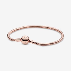 Pandora Moments Snake Chain Bracelet Rose Gold Plated | 81063-ROJS