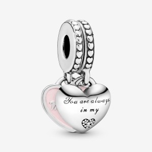 Pandora Mother & Daughter Hearts Dangle Charm Sterling Silver | 13259-OJKR