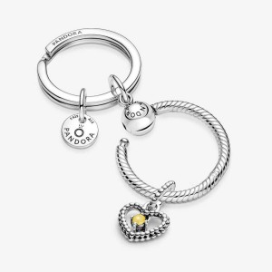 Pandora November Birthday Key Ring Charm Holder Set | 93746-CUYO