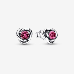 Pandora October Pink Eternity Circle Stud Earrings Sterling Silver | 32470-VHNX