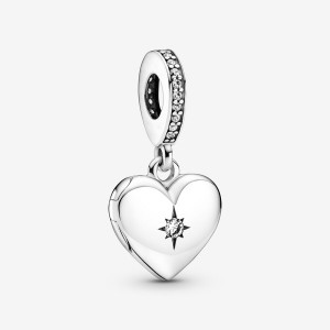 Pandora Openable Heart Locket Dangle Charm Sterling Silver | 34625-FXLD