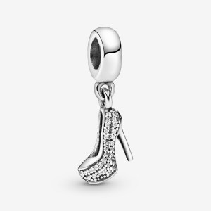 Pandora Pavé Stiletto Shoe Dangle Charm Sterling Silver | 90153-PGWL