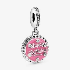 Pandora Pink Birthday Cake Dangle Charm Sterling Silver | 18746-CEXK