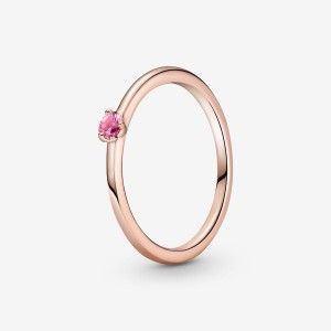 Pandora Pink Solitaire Ring Rose Gold Plated | 19407-CPGY