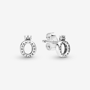 Pandora Polished Crown O Stud Earrings Sterling Silver | 34816-HXGP