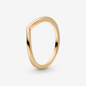 Pandora Polished Wishbone Ring Gold Plated | 85379-HUIW