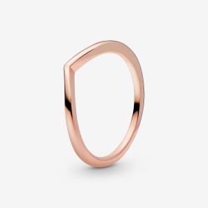 Pandora Polished Wishbone Ring Rose Gold Plated | 85310-FOHP