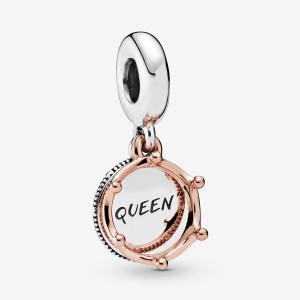 Pandora Queen & Regal Crown Dangle Charm Two-tone | 84092-FMIY