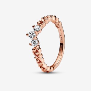 Pandora Regal Swirl Tiara Ring Rose Gold Plated | 60291-DASB