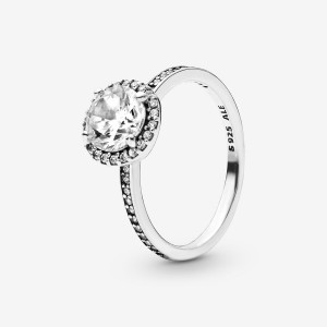 Pandora Round Sparkle Halo Ring Sterling Silver | 52017-KBZY