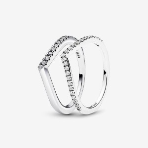 Pandora Shimmering Wishbone Ring Set | 65297-YIJQ