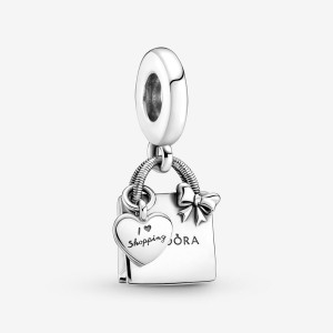 Pandora Shopping Bag Dangle Charm Sterling Silver | 56910-BXFI