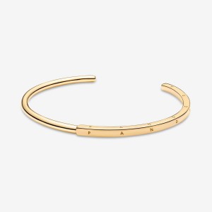 Pandora Signature I-D Open Bangle Gold Plated | 42968-BCNM