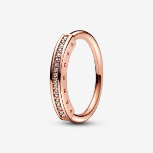 Pandora Signature I-D Pavé Ring Rose Gold Plated | 29041-POEU