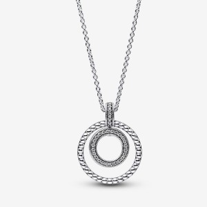 Pandora Signature Pavé & Beads Pendant & Necklace Sterling Silver | 32705-KHDP