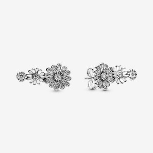 Pandora Sparkling Daisy Flower Trio Stud Earrings Sterling Silver | 08217-IGPA