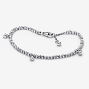 Pandora Sparkling Drops Tennis Bracelet Sterling Silver | 74095-HBAN