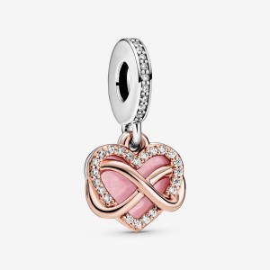 Pandora Sparkling Infinity Heart Dangle Charm Two-tone | 70954-KOEF