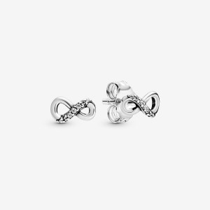 Pandora Sparkling Infinity Stud Earrings Sterling Silver | 41628-VPQE