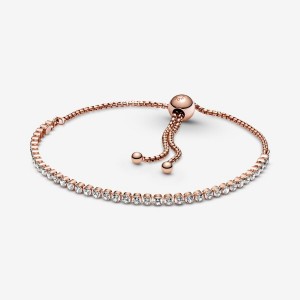 Pandora Sparkling Slider Tennis Bracelet Rose Gold Plated | 86430-LIOY