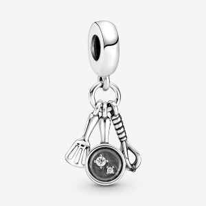 Pandora Spatula, Frying Pan & Whisk Dangle Charm Sterling Silver | 07495-ZEXU