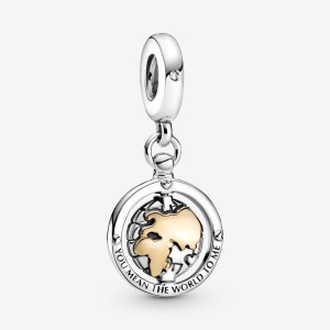 Pandora Spinning World Dangle Charm - FINAL SALE Two-tone | 05846-MKHD