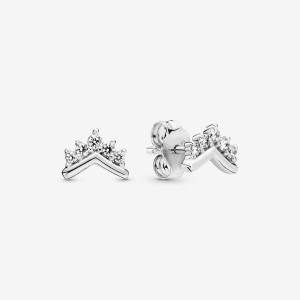 Pandora Tiara Wishbone Stud Earrings Sterling Silver | 78096-FKTG