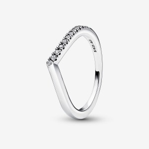 Pandora Timeless Wish Half Sparkling Ring Sterling Silver | 62154-QFOS