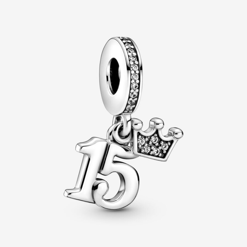 Pandora 15th Birthday Dangle Charm Sterling Silver | 37285-IKFW