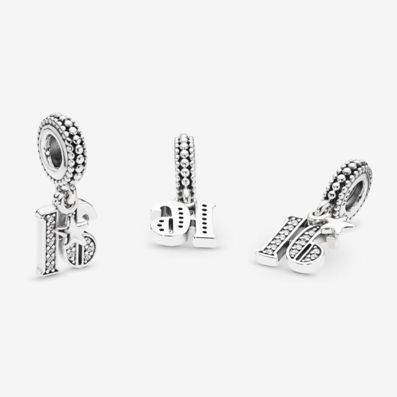 Pandora 16th Celebration Charm Sterling Silver | 06389-MWJY