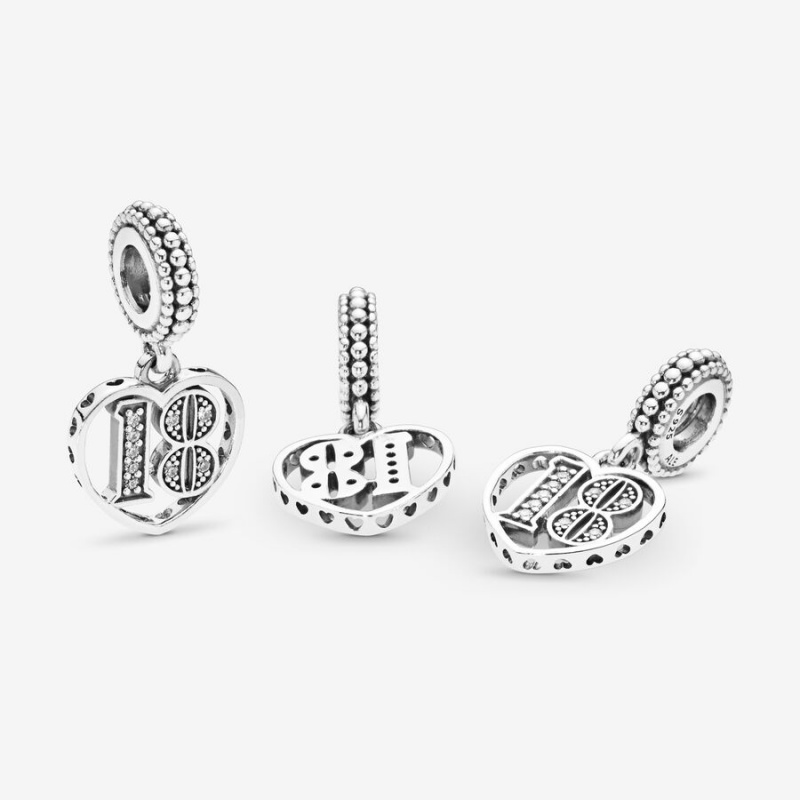 Pandora 18th Celebration Dangle Charm Sterling Silver | 38407-SCHK