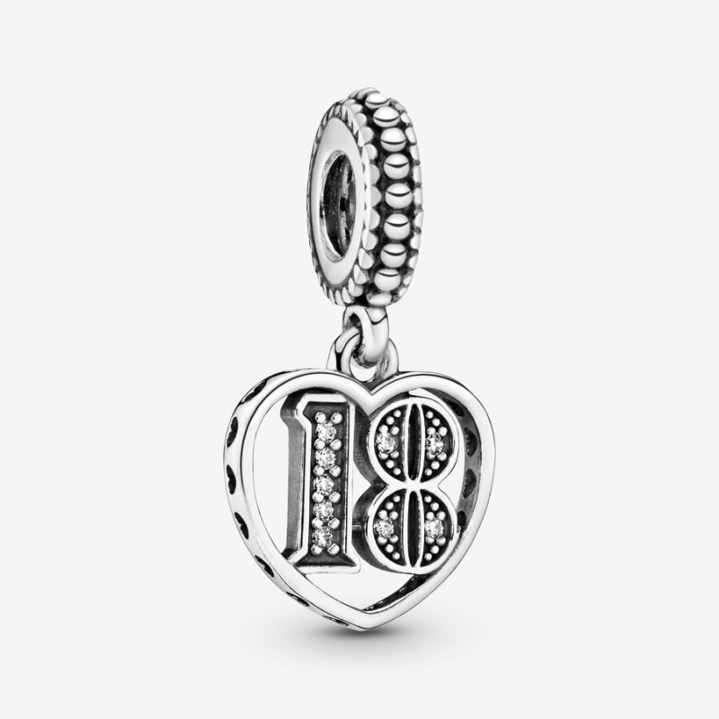 Pandora 18th Celebration Dangle Charm Sterling Silver | 38407-SCHK