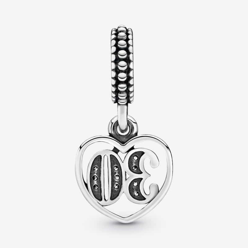 Pandora 30th Celebration Dangle Charm Sterling Silver | 31962-FGMC